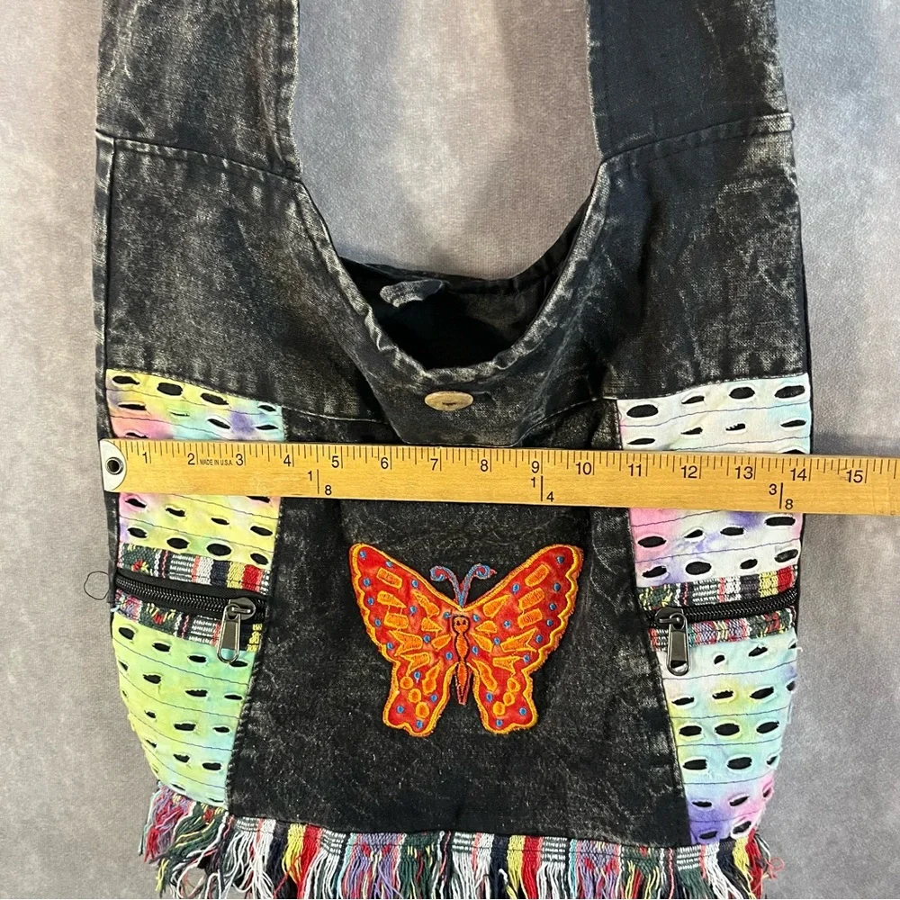 Collection Royal Boho Purse Gray Butterfly Embroidered‎ Bag Beach Summer Hippie